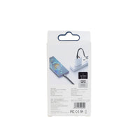 Flat Type-C to Type-C charging cable package back, black