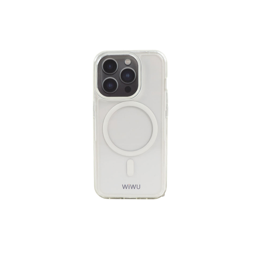 Clear phone cover with circular ring stand and camera lens cutout