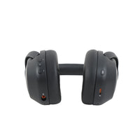 Black over-ear pilot headset with side controls and indicator lights