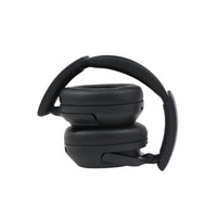 Black over-ear pilot headset side profile with thick padded ear cups