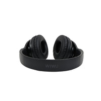 Wireless over-ear headphones, black ear cups with thick headband padding.