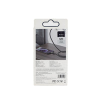 USB Type-C 1.2 m cable retail packaging back, black cable pictured