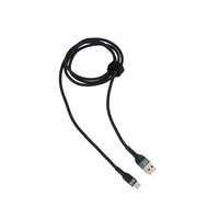 USB Type-C 1.2 m cable, black cord with USB-A and USB-C ends