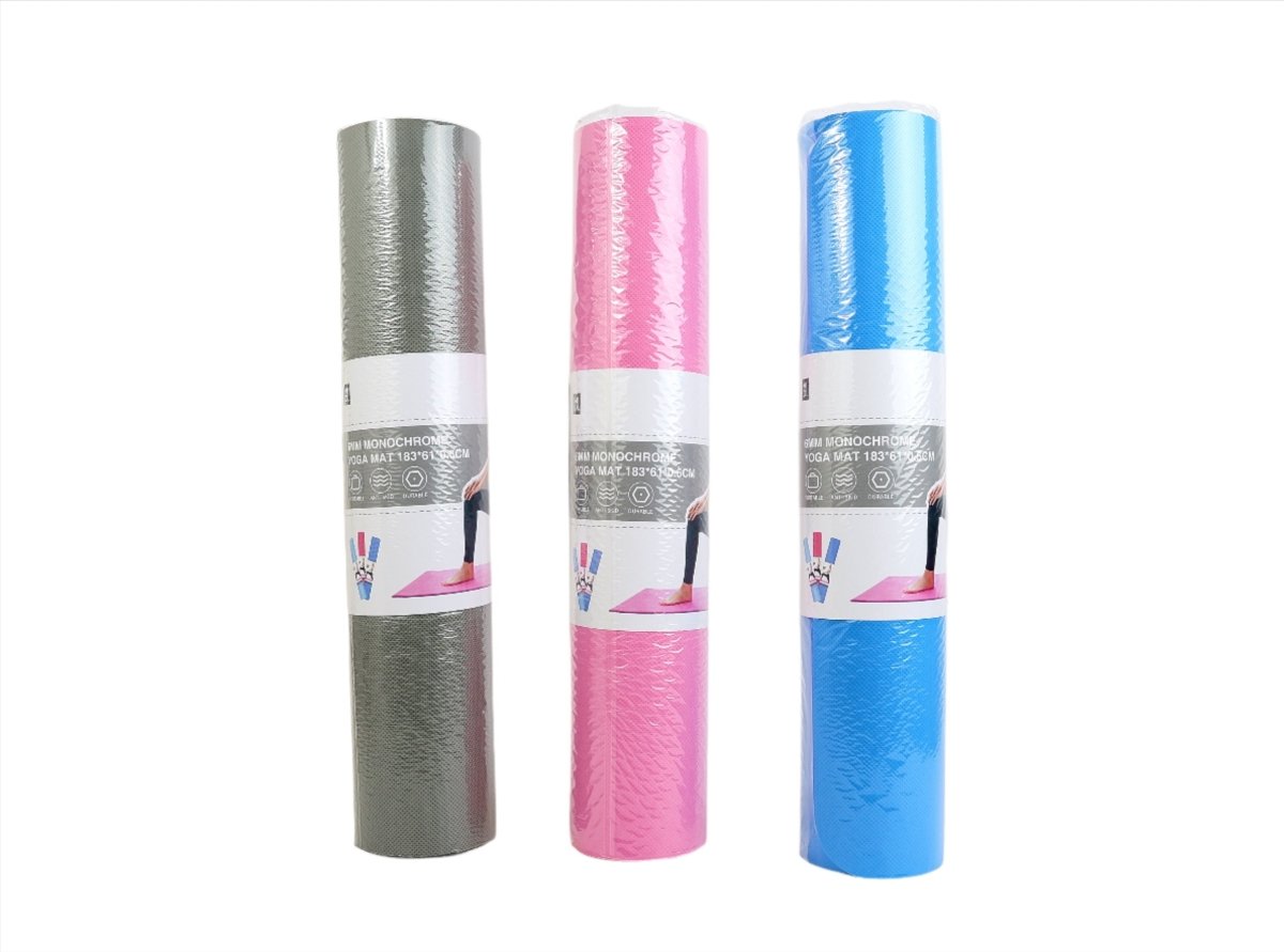 6MM monochrome yoga mat 183*61*0.6cm\ grey - MIDI