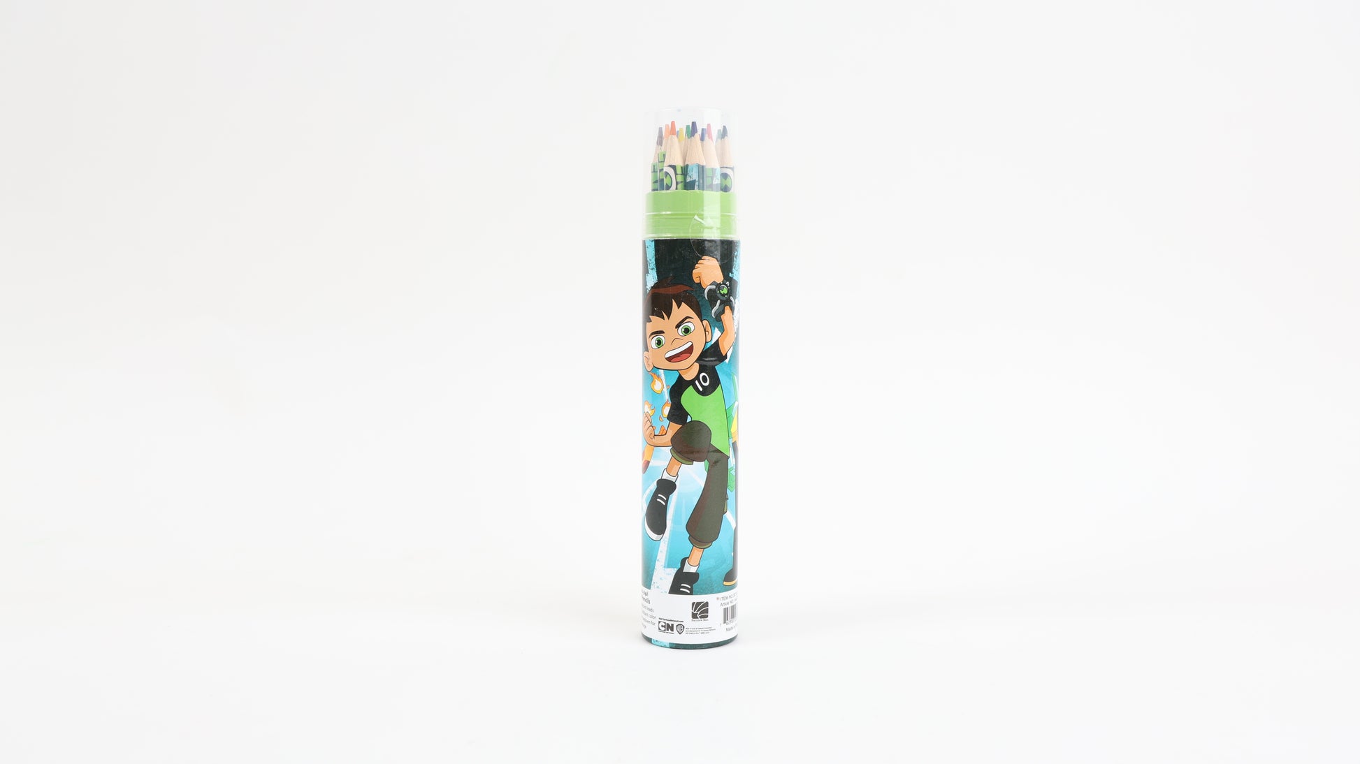 BEN10 color pencils in round tube with character artwork on tube
