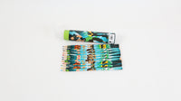 Round tube of BEN10 color pencils with pencils fanned and green cap