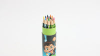 BEN10 12 color pencils in round tube with green top and character print