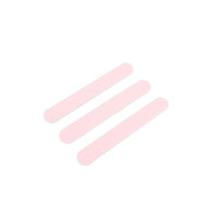 Set of three plain pink nail file strips with smooth straight edges