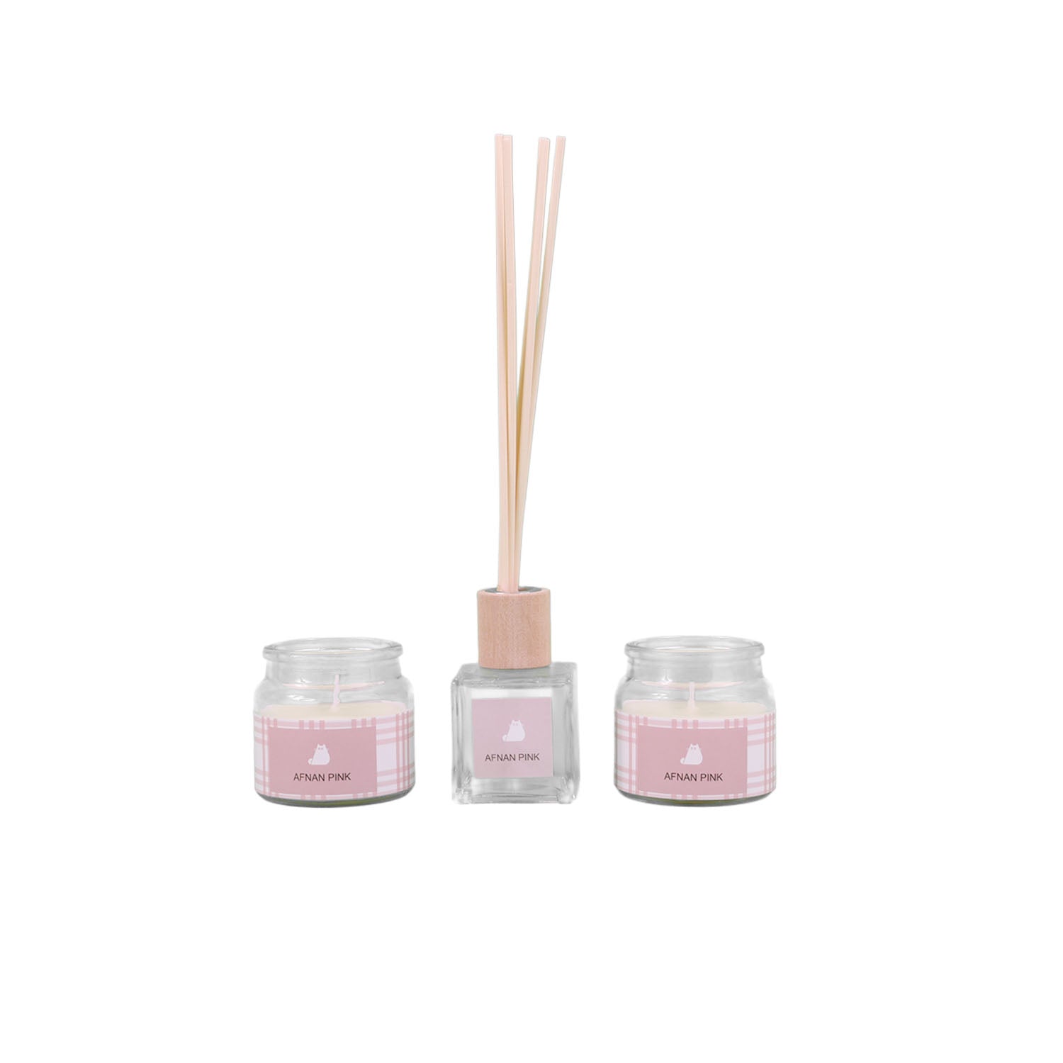 Aromatherapy50ml reed diffuser+2x60g scentedcandle