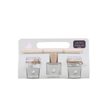 Aromatherapy50ml reed diffuser+2x60g scentedcandle