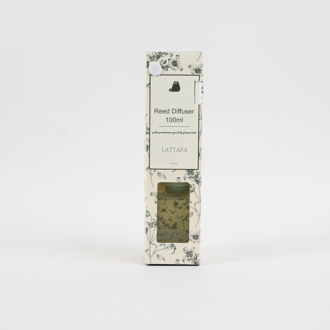 Floral reed diffuser set with 100 ml glass bottle and three clear reeds