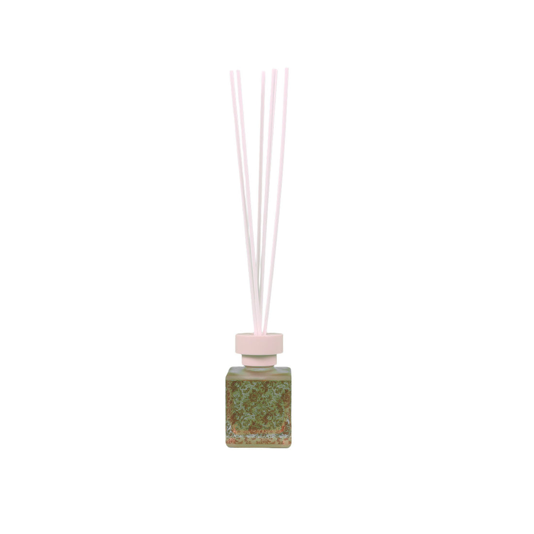 Reed diffuser bottle with pink cap and pink reeds, 100ml