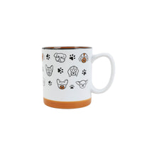 400ml ceramic cup with pet faces and paw prints, orange base, white handle