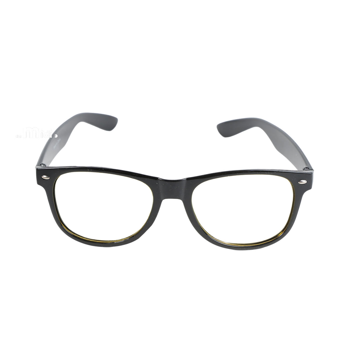 Night-vision sunglasses with black rectangular frames and yellow-tinted lenses