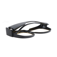 Night-vision sunglasses, side view, black frames with yellow-tinted polarized lenses
