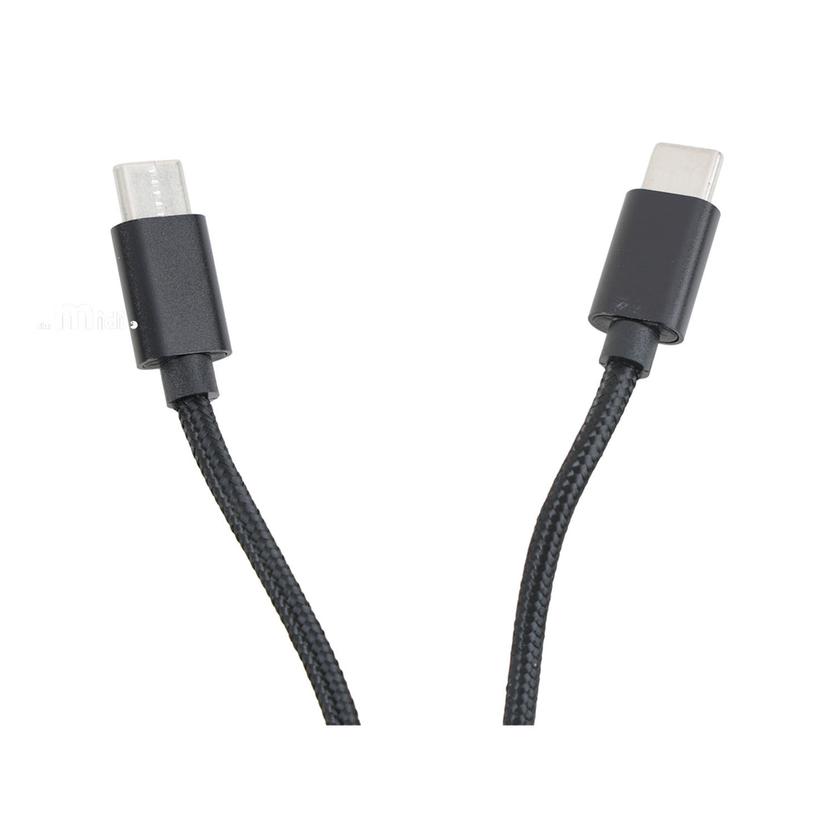 Black braided USB-C cable with two USB-C Type-C plugs