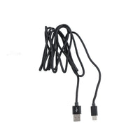 Black braided USB-A to USB-C charging cable with connectors