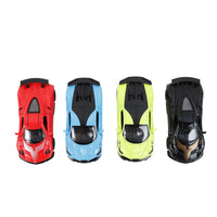 Set of four 1:36 alloy pull-back sports car toys in red, blue, green, black