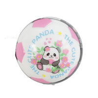 10cm bouncy ball with Panda the Cutie print, pink and white
