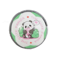 10cm bouncy ball with Panda the Cutie print, mint green and white