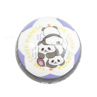 10cm bouncy ball with Panda the Cutie print, purple and white