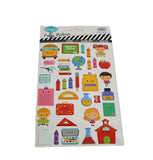 Kids Puffy Sticker Set – School, Vehicles, Food Themes 1