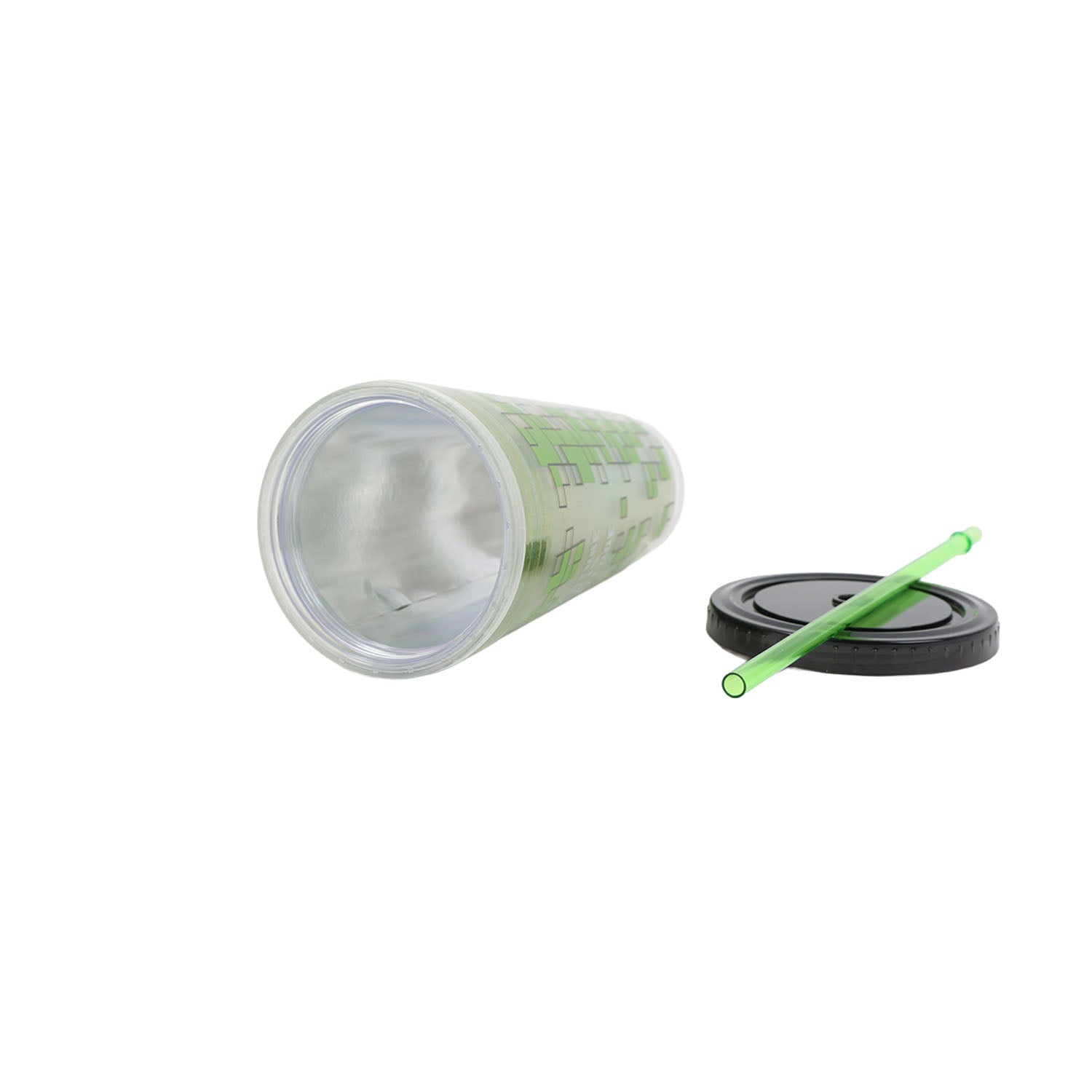STRAW TUMBLER 685 ML MINECRAFT SQUARED PATTERN