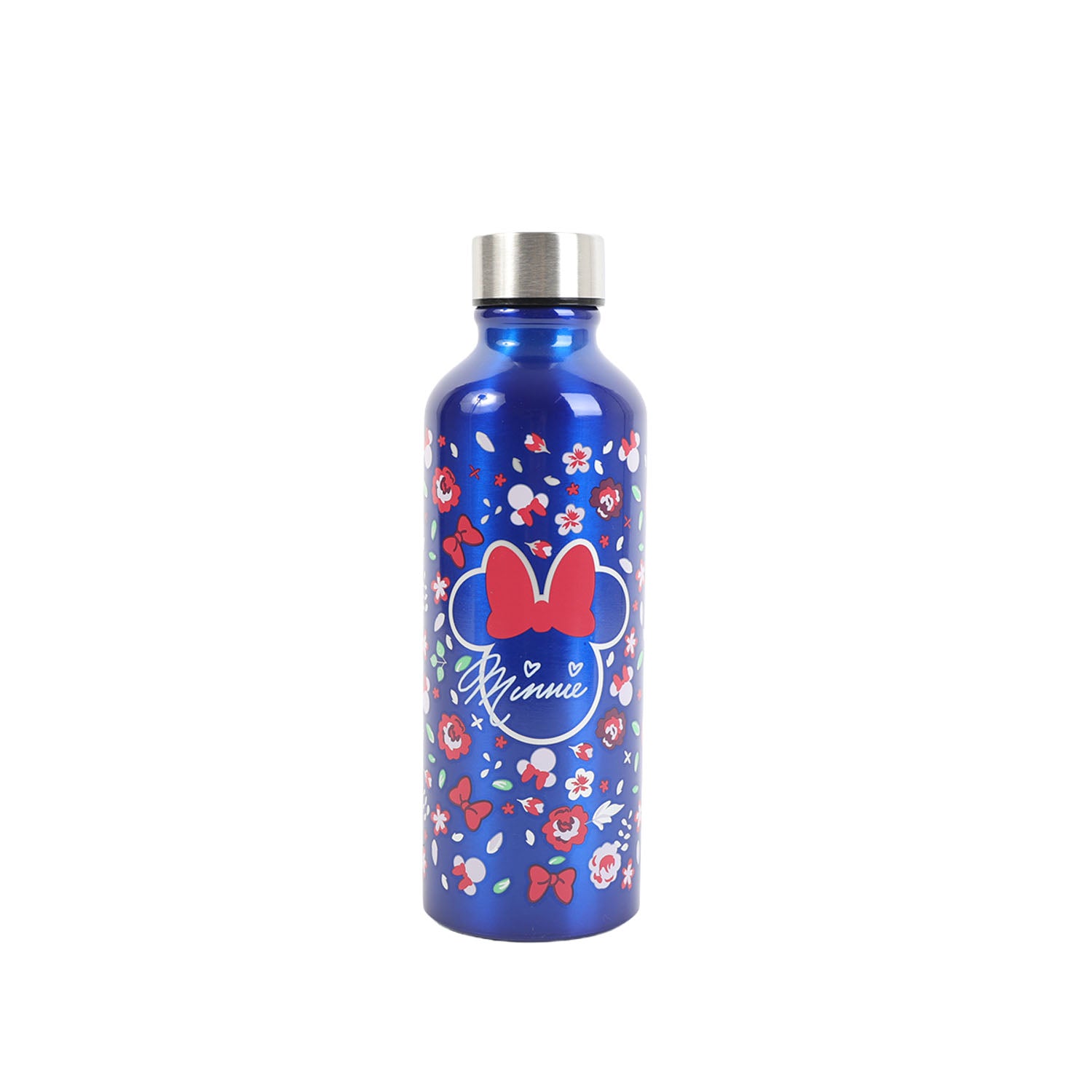 Minnie Mouse Aluminium Bottle 740ml – Blue Floral