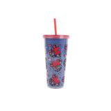 Minnie Mouse Floral Glitter Tumbler | 685ml Drink Cup