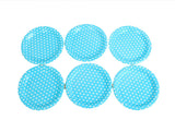 9 - Inch Blue Polka Dot Paper Plates – 6 Pcs - MIDI