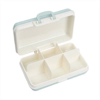9-inch wheat fiber baking pan suitcase open with white divided compartments