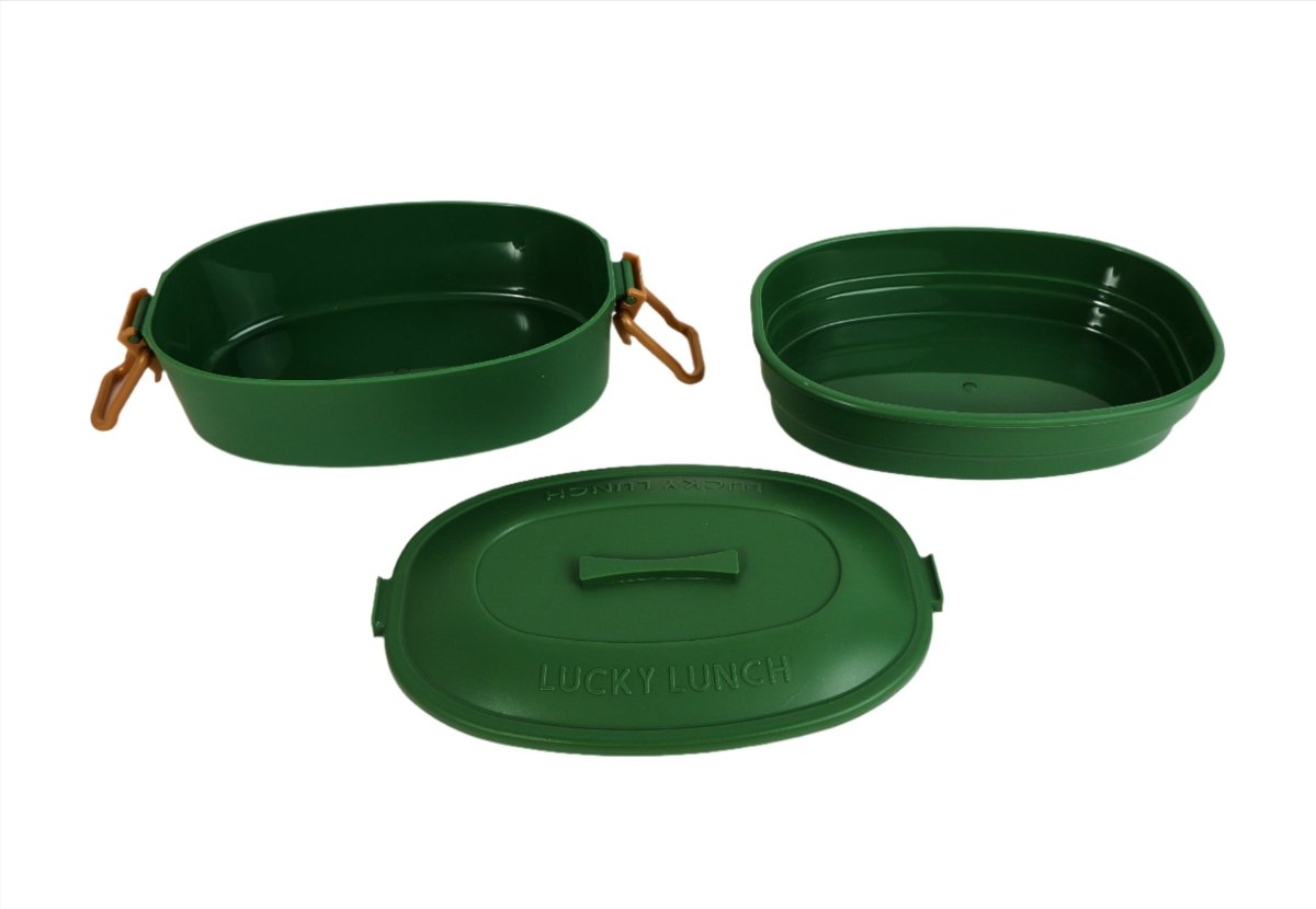 900ml double layer oval lunch box/Mixed - MIDI