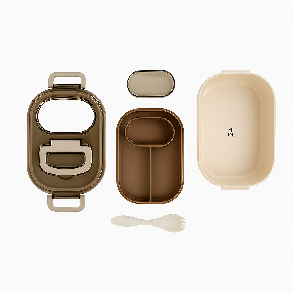 950ml color stand with sauce box lunch box/Mixed - MIDI