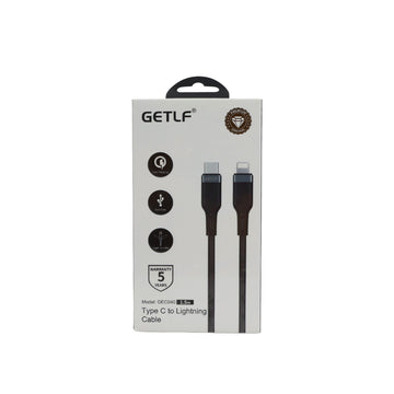 USB Type-C to Lightning data cable, black braided, with Lightning and USB-C ends