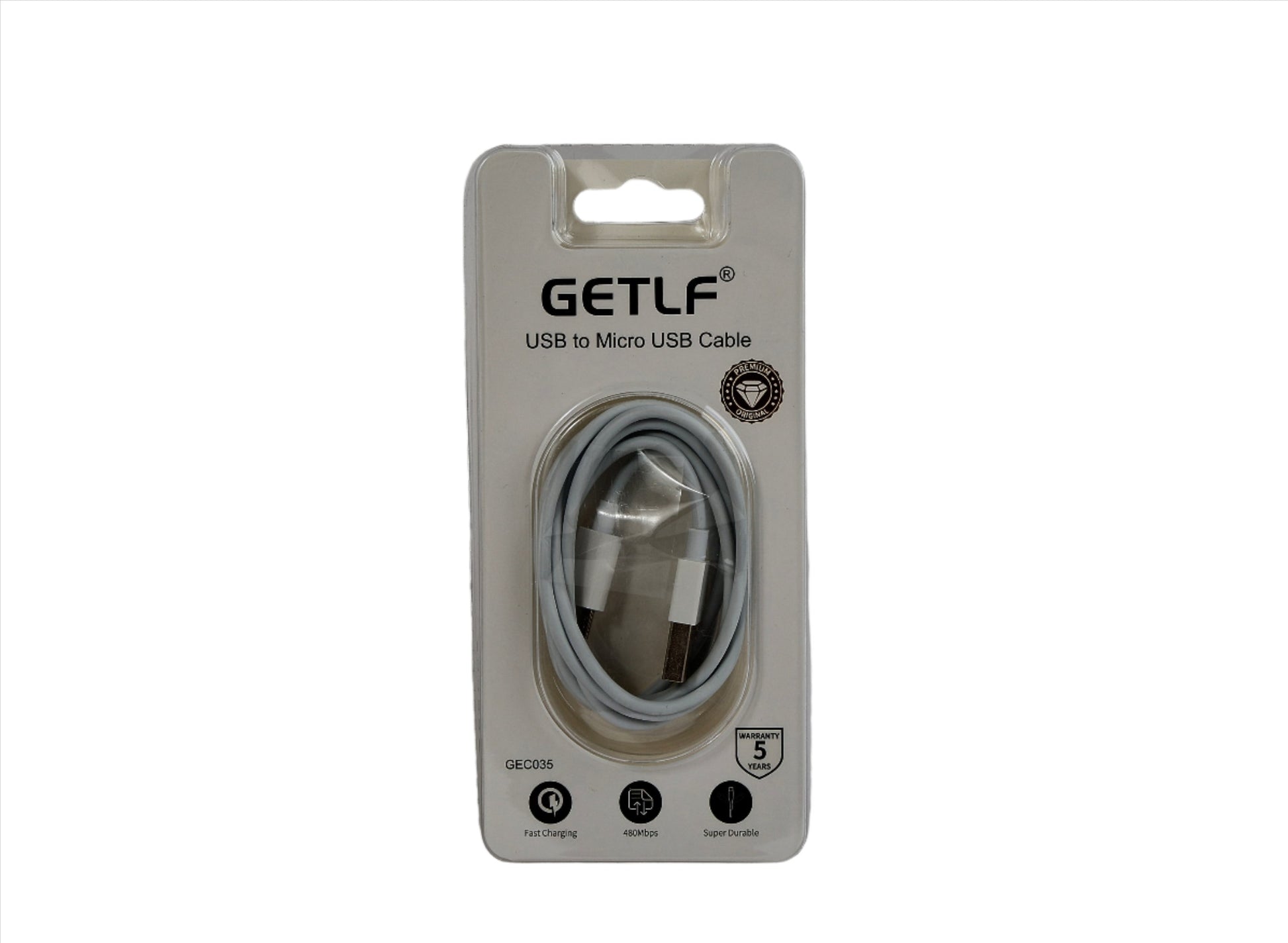 كابل USB إلى Micro USB، أبيض، GEC035.


