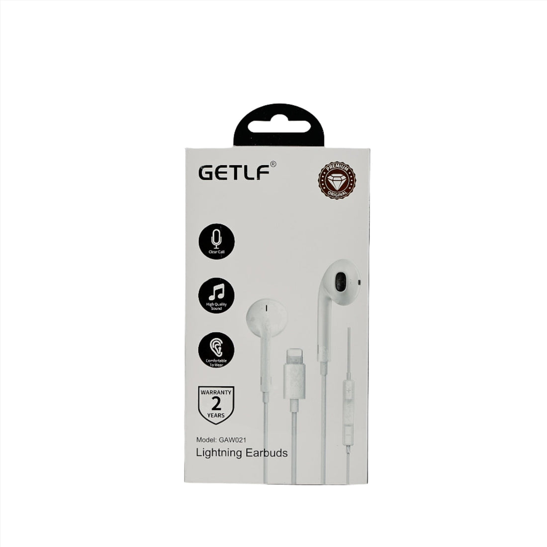 GETLF Lightning earbuds retail box with model label