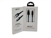 كابل USB إلى Type-C مضيء، بطول متر، أسود، 001typec.
