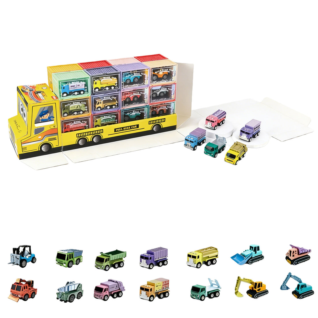 Kids Truck and Car Toy Set with Storage Box 1
