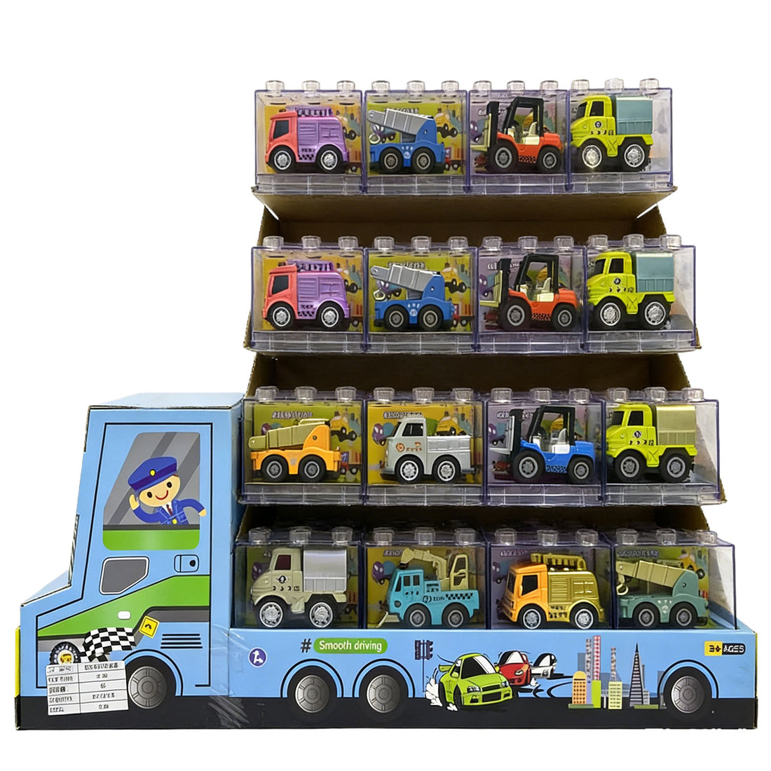 Children’s Toy Truck Set with Display Carry Case 2