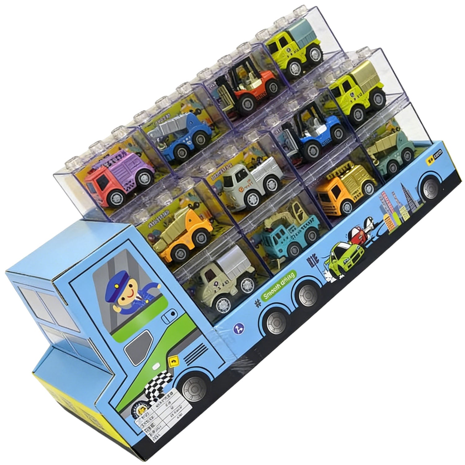Children’s Toy Truck Set with Display Carry Case 3