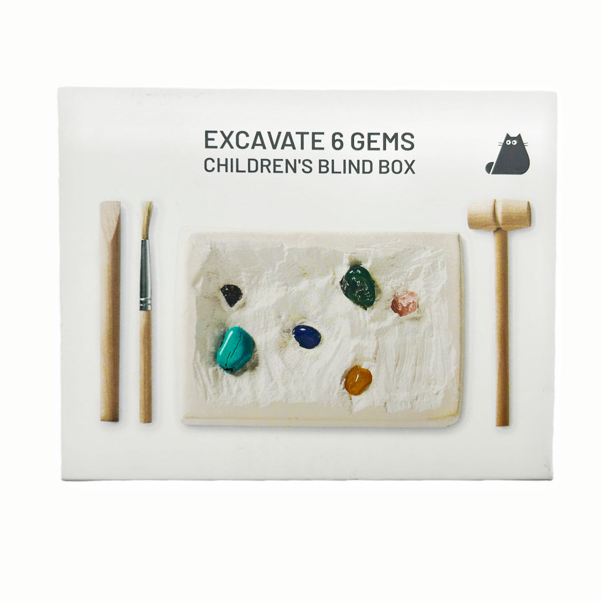 Six Gems Excavated Fossil Kit for Kids - Gray