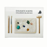 Six Gems Excavated Fossil Kit for Kids - Gray