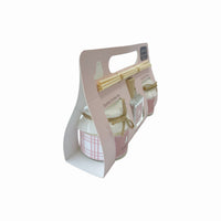 Boxed aroma set with reed diffuser bottle and two scented candles with bamboo reeds