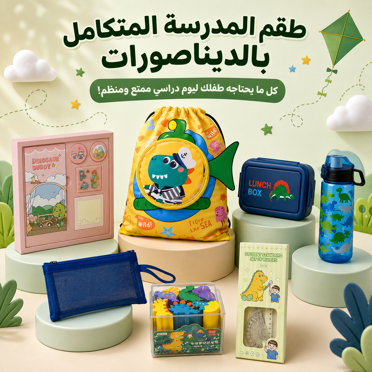 تصميم Bundle الديناصورات باستخدام المنتجات الفعلية