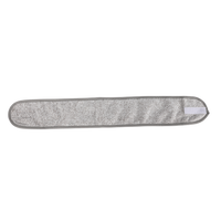 Flat hair band headband with textured light gray terry and gray elastic edge