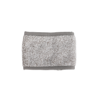 Textured hair band headband with gray elastic trim, light gray terry fabric
