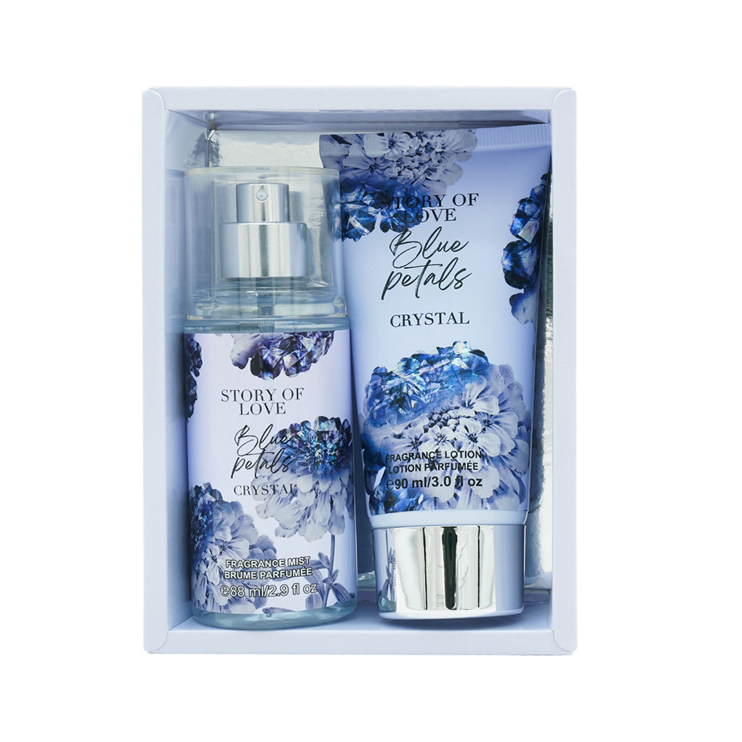 Story of Love Blue Petals Crystal Fragrance & Lotion Set 1