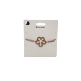 Pink Cord Bracelet with Sparkling Flower Charm