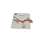 Pearl Charm Bracelet with Gold Chain