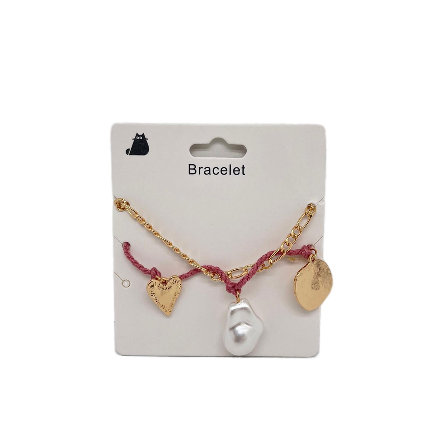 Pearl Charm Bracelet with Gold Chain